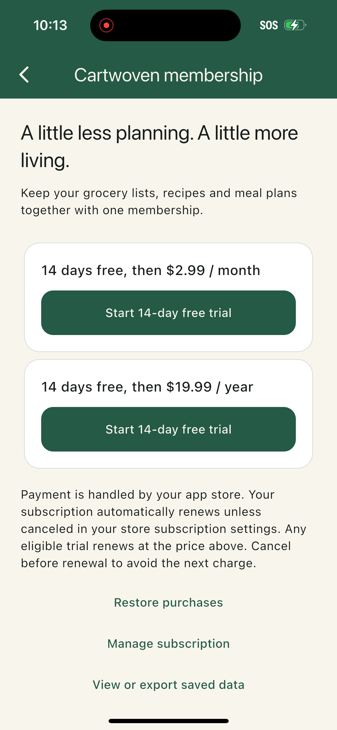 Cartwoven: Membership, clearly explained.